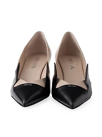 Two-Tone Brushed Leather 55MM Pumps
