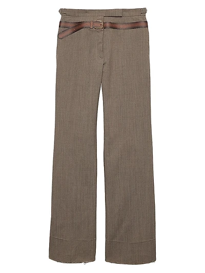 Technical Wool Pants with Printed Belt