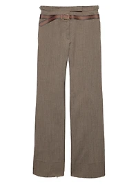 Technical Wool Pants with Printed Belt