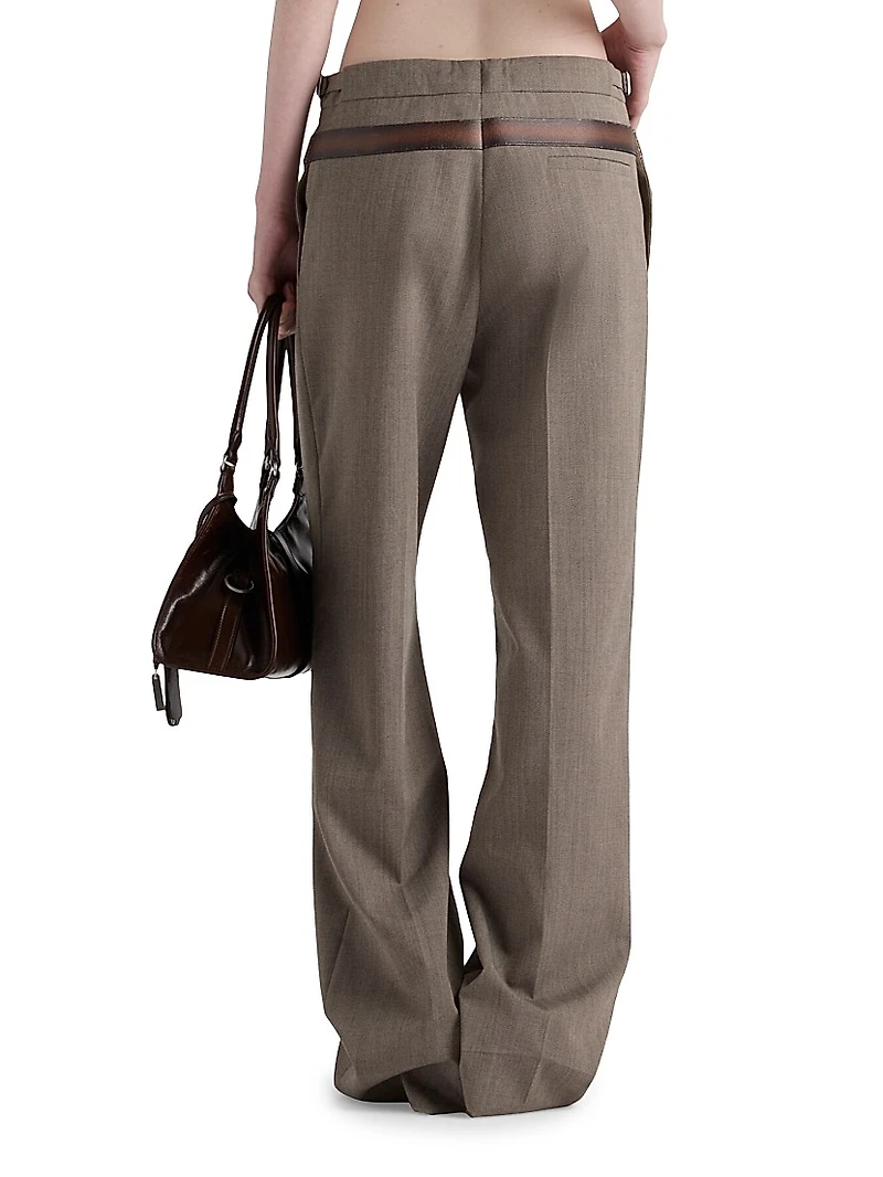 Technical Wool Pants with Printed Belt