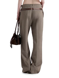 Technical Wool Pants with Printed Belt