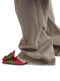 Technical Wool Pants with Printed Belt