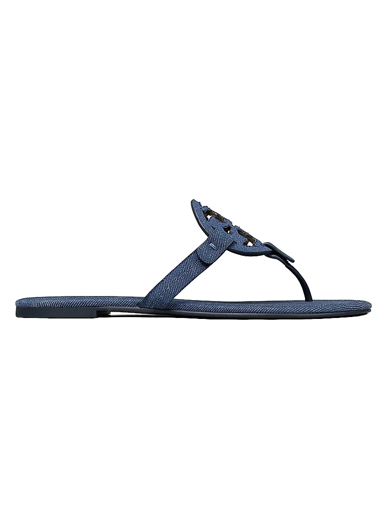 Miller Cotton Denim Flat Sandals