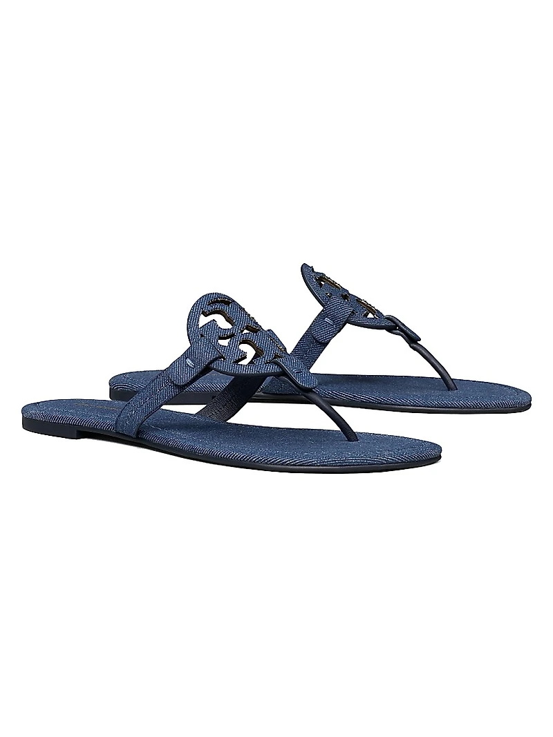 Miller Cotton Denim Flat Sandals
