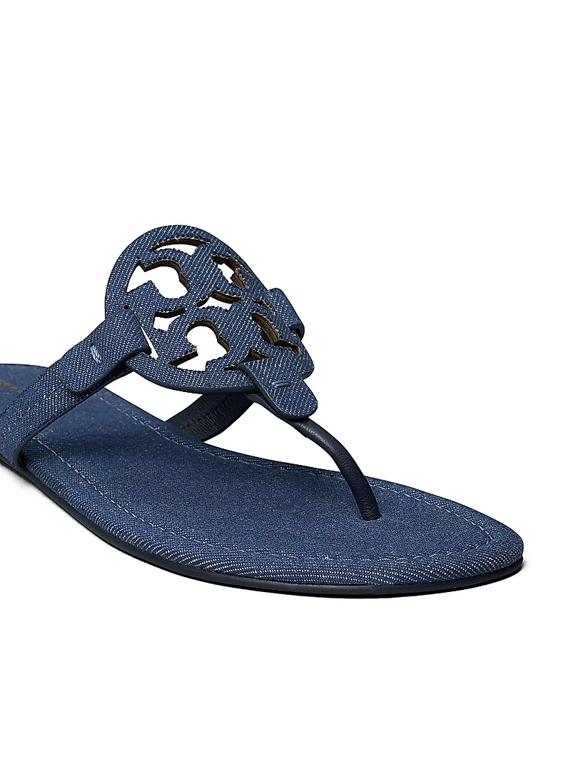 Miller Cotton Denim Flat Sandals