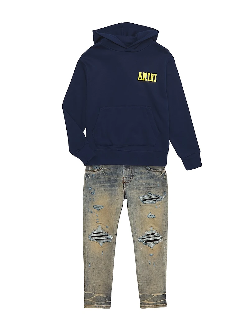 Little Boy's & Logo Tiger Hoodie