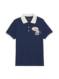 Little Kid's & Station Patch Polo Shirt