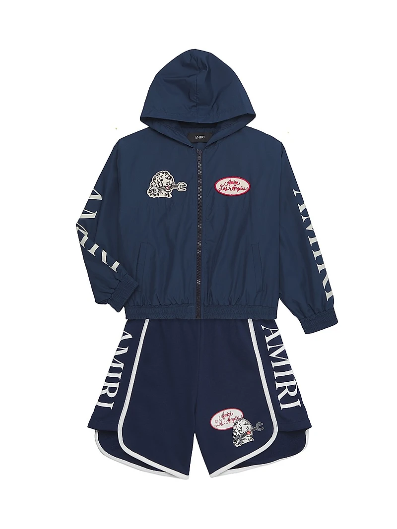 Little Boy's & Station Patch Windbreaker Jacket