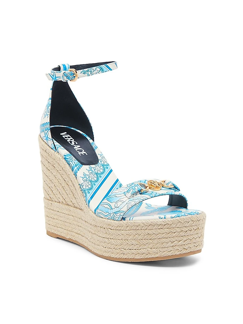 120MM Baroque Leather Espadrilles