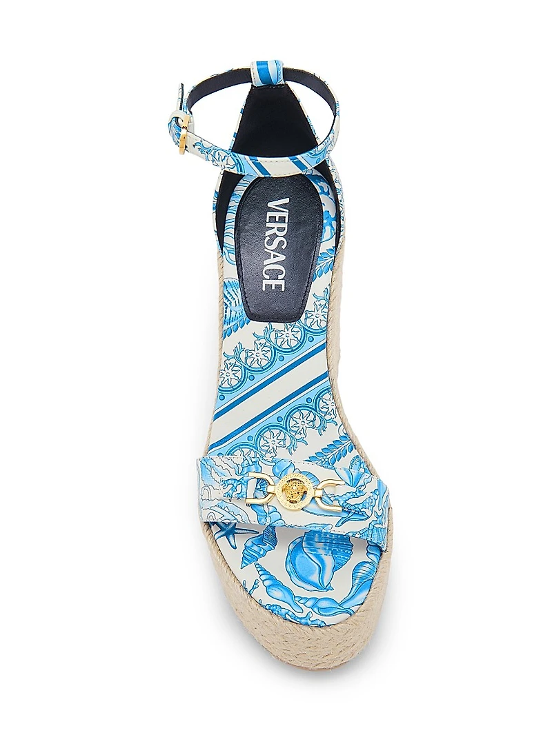 120MM Baroque Leather Espadrilles