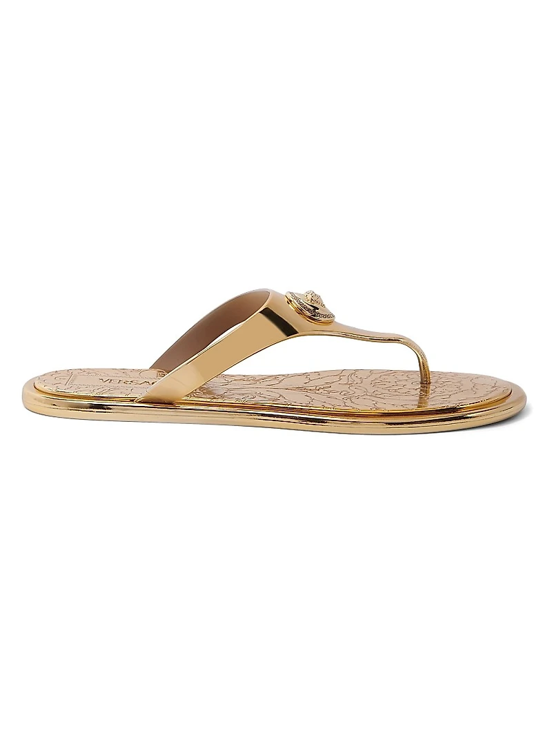 Medusa Metallic Baroque Flip-Flops