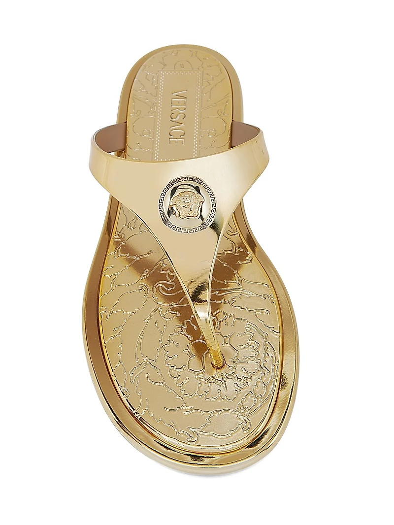 Medusa Metallic Baroque Flip-Flops