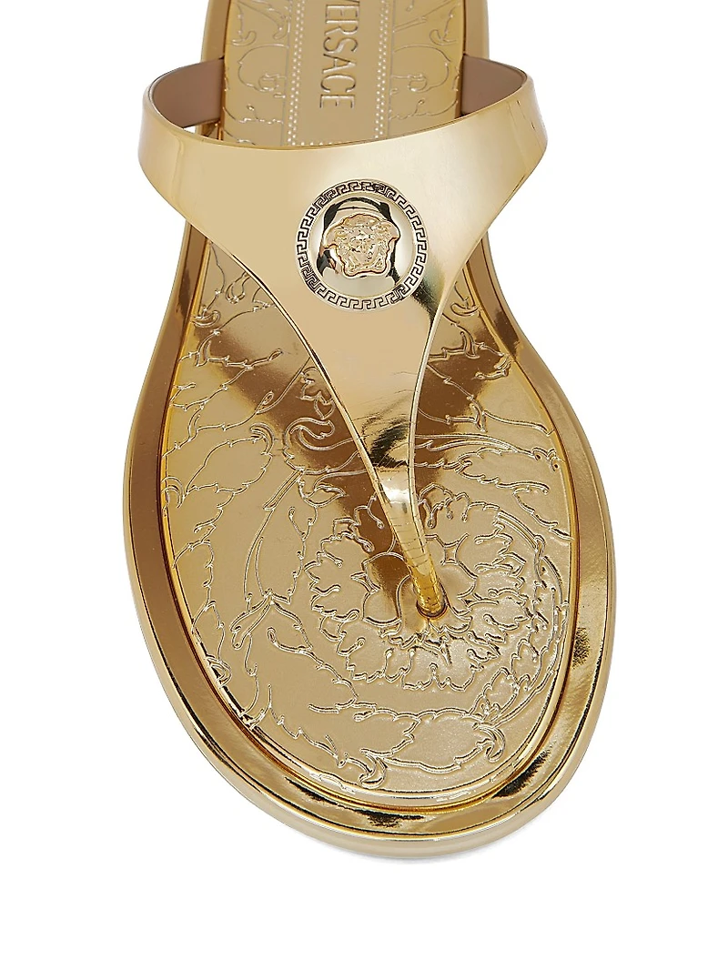 Medusa Metallic Baroque Flip-Flops