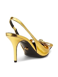 Metallic Leather 85MM Sling-Back Pumps