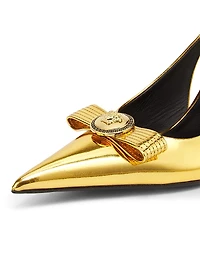 Metallic Leather 85MM Sling-Back Pumps