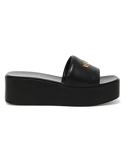 Logo 55MM Leather Platform Sandals