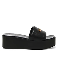 Logo 55MM Leather Platform Sandals