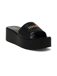 Logo 55MM Leather Platform Sandals