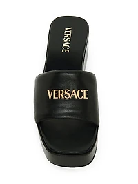 Logo 55MM Leather Platform Sandals