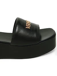 Logo 55MM Leather Platform Sandals