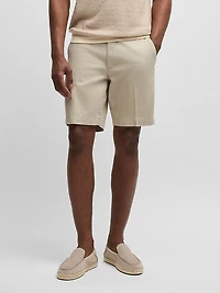 Slim-Fit Shorts Micro-Patterned Stretch Cotton