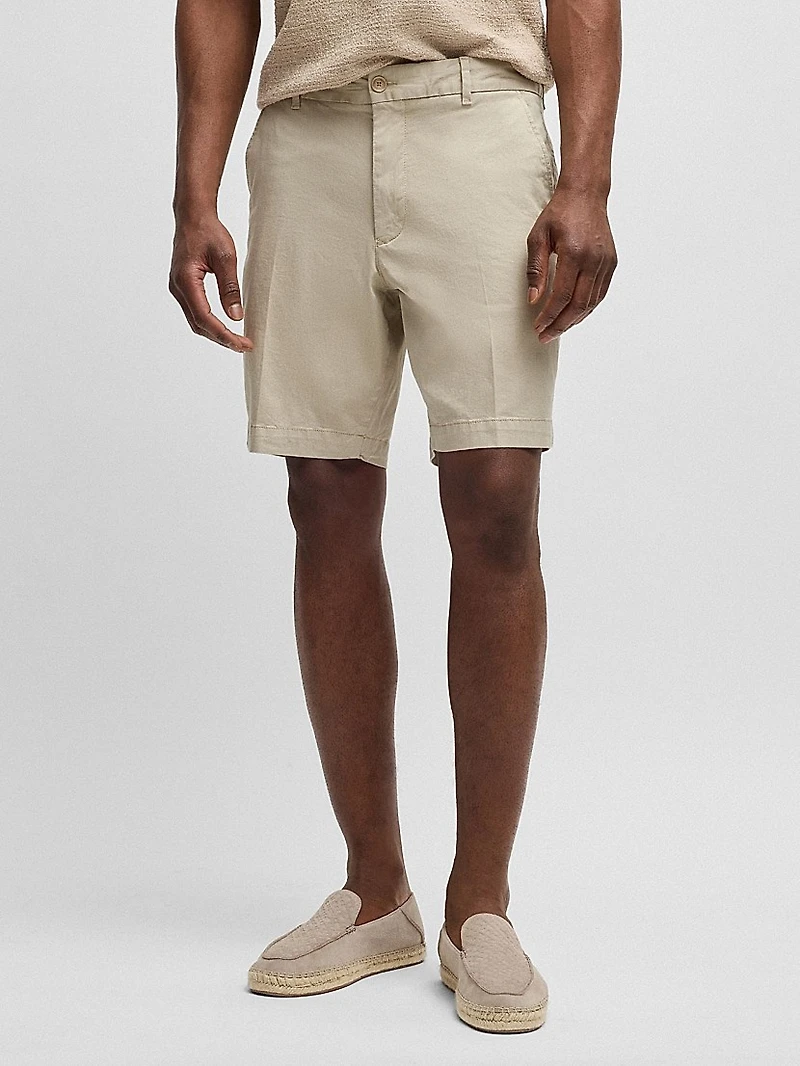 Slim-Fit Shorts Micro-Patterned Stretch Cotton