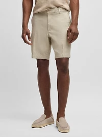 Slim-Fit Shorts Micro-Patterned Stretch Cotton