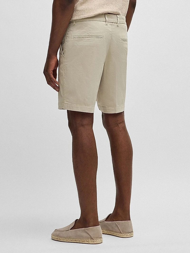 Slim-Fit Shorts Micro-Patterned Stretch Cotton