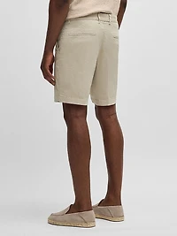 Slim-Fit Shorts Micro-Patterned Stretch Cotton