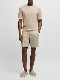 Slim-Fit Shorts Micro-Patterned Stretch Cotton