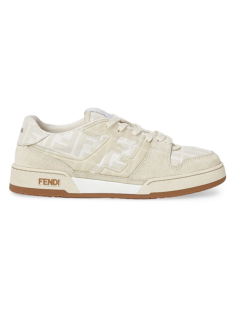 Match FF Logo Print Suede & Canvas Sneakers