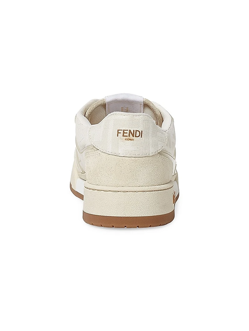 Match FF Logo Print Suede & Canvas Sneakers
