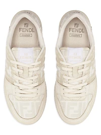Match FF Logo Print Suede & Canvas Sneakers