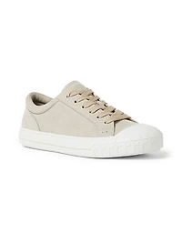 Domino Logo Leather Low-Top Sneakers