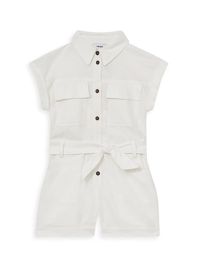 Little Girl's & Cotton-Linen Romper