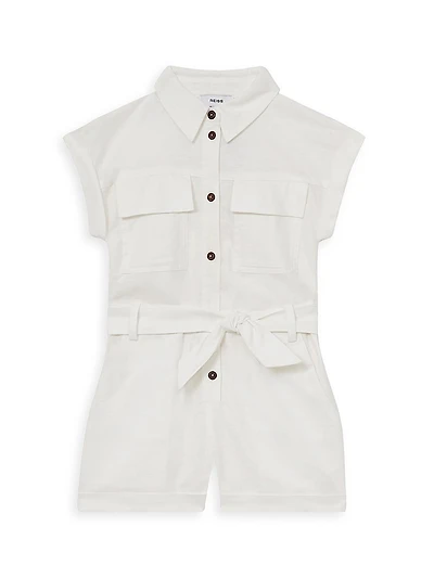 Little Girl's & Cotton-Linen Romper