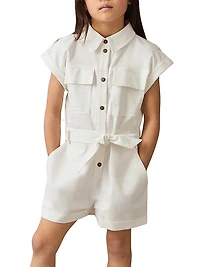 Little Girl's & Cotton-Linen Romper