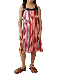 Little Girl's & Striped Crochet Knit Dress