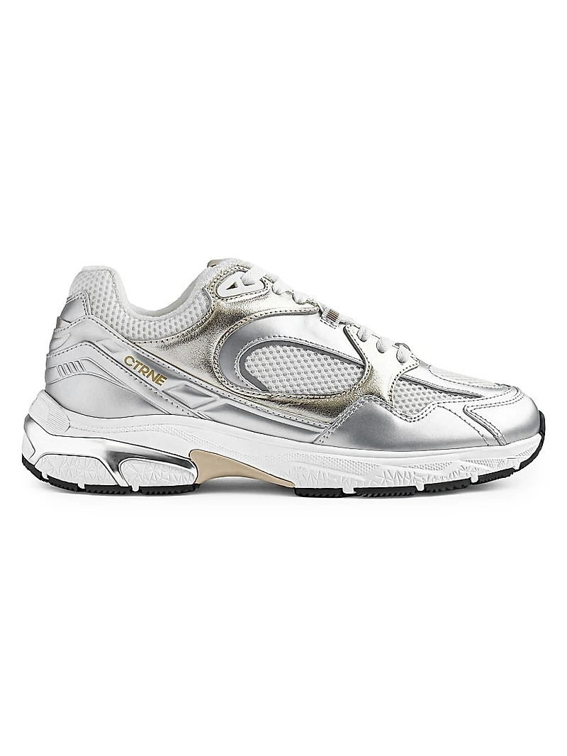 Abundance Metallic Leather Low-Top Sneakers