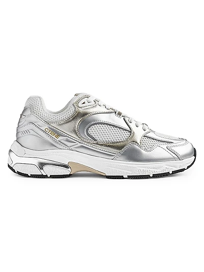 Abundance Metallic Leather Low-Top Sneakers