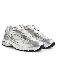 Abundance Metallic Leather Low-Top Sneakers