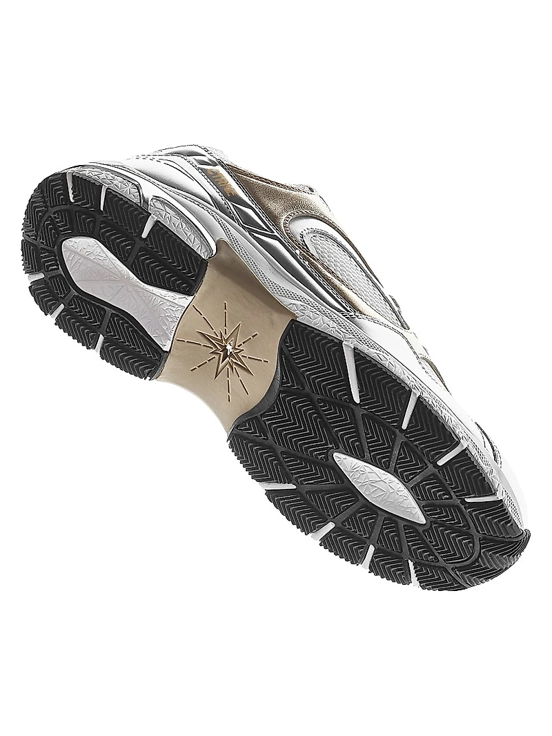 Abundance Metallic Leather Low-Top Sneakers