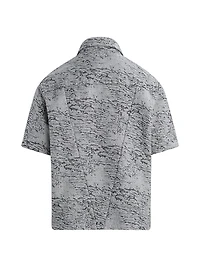 Cotton Jacquard Crop Button-Front Shirt