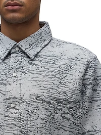 Cotton Jacquard Crop Button-Front Shirt
