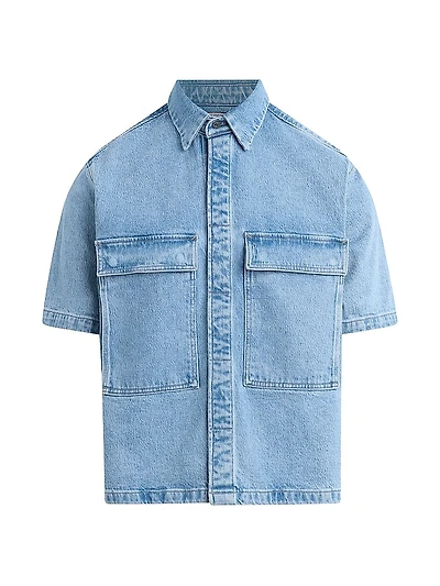 Utility Stretch Denim Shirt