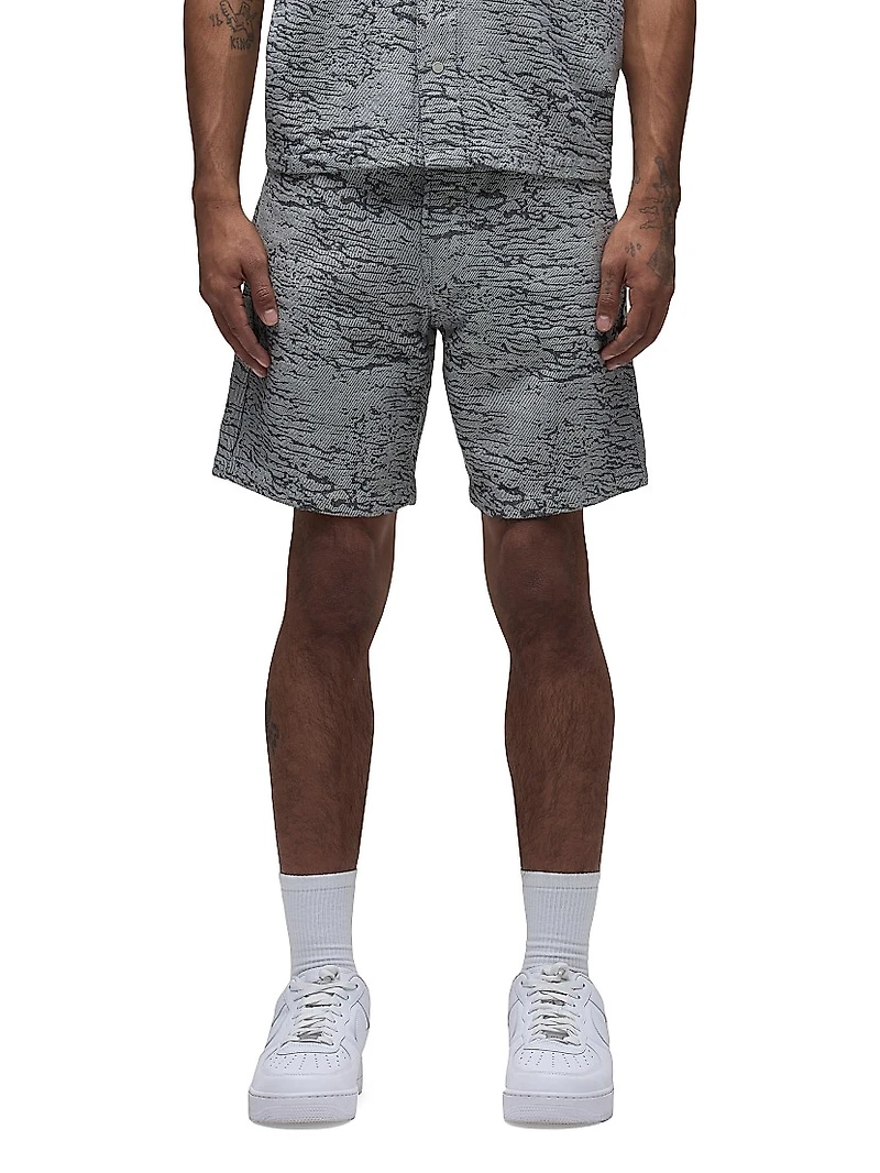 Clint Jacquard Denim Shorts