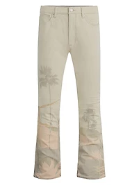 Walker Desert Graphic Stretch Flared Jeans