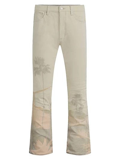 Walker Desert Graphic Stretch Flared Jeans