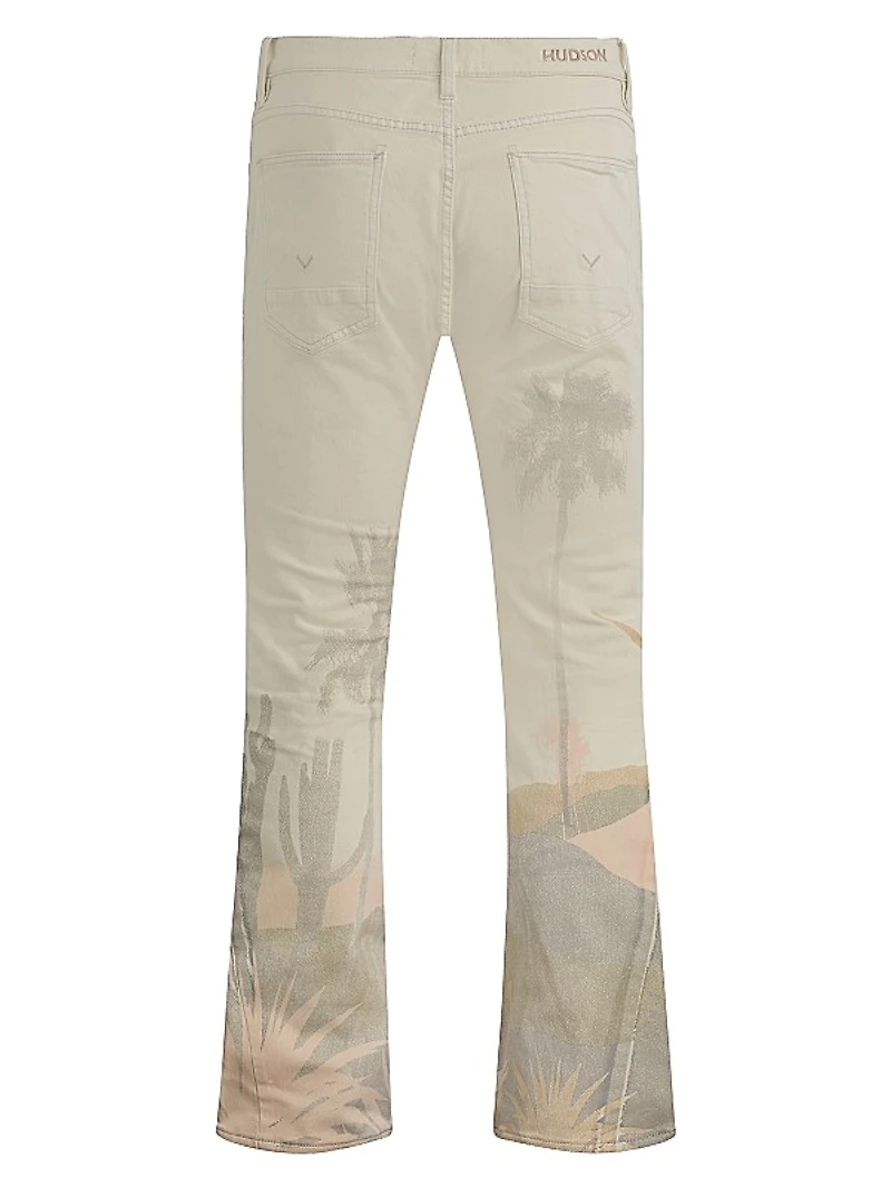 Walker Desert Graphic Stretch Flared Jeans