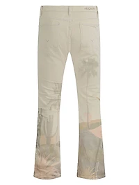 Walker Desert Graphic Stretch Flared Jeans